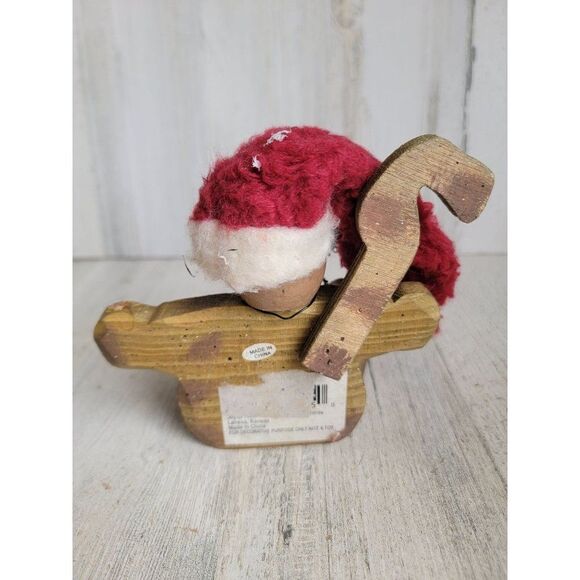 Vintage wooden Christmas Bell kitten cat figure home decor Xmas paws - Picture 4 of 7